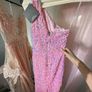 Pink Iridescent Sequin One-Shoulder Bodycon Dress Image 3