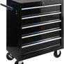 Workshop Trolley 5 Compartments Central Lockable Anti-slip Coating Wheels With Parking Brake Solid Metal Image 2
