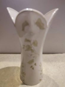 Vintage Rare Stamped Zajecar Porcelain Vase Yugoslavia Art Deco Style Floral