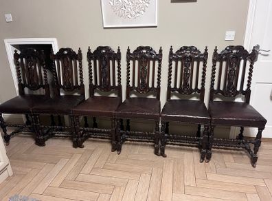 Early 20th century barley twist chairs