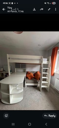 mid sleeper with additional sofa bed as shown in pics