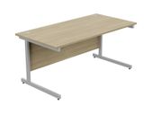 New Straight Office Desk with Cantilever Legs W1600 x D800mm - Urban Oak