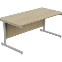 New Straight Office Desk with Cantilever Legs W1600 x D800mm - Urban Oak