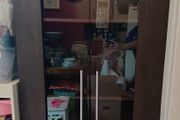 Ikea bookcase with glass doors on large