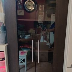 Ikea bookcase with glass doors on large