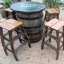 Oak barrel  with stools for garden patio bar mancave Image 4