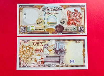 Syria  200 Pounds  1997. Pick 109  .) UNC