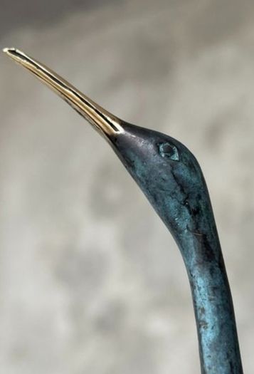 Crane (35cm) - Patinated Bronze