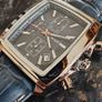 Mens Casual Chronograph Watch Black - Stylish Rectangle White Dial With Leather Strap Image 8