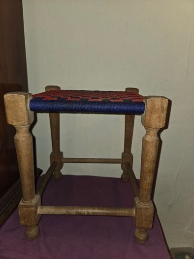 Mid Century Wooden Footstool
