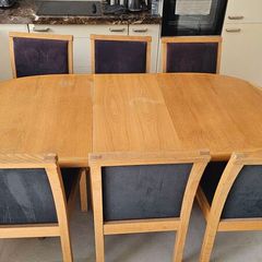 Dining table and chairs.