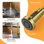 Gold Kitchen Mixer Tap with Pull-Out Spray, 2-Function Spring Faucet, 360 Swivel High-Arc Design, Hot & Cold Water Image 4