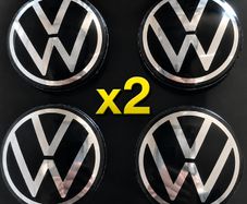 (x 2 Sets) Volkswagen 65mm Centre Caps (New Logo) FREE Delivery
