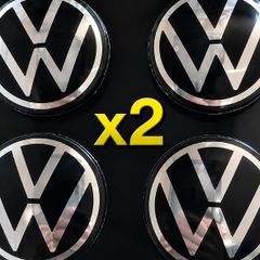 (x 2 Sets) Volkswagen 65mm Centre Caps (New Logo) FREE Delivery