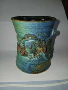 Michael Kennedy Studio Pottery Musical Themed Face Mug