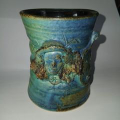Michael Kennedy Studio Pottery Musical Themed Face Mug