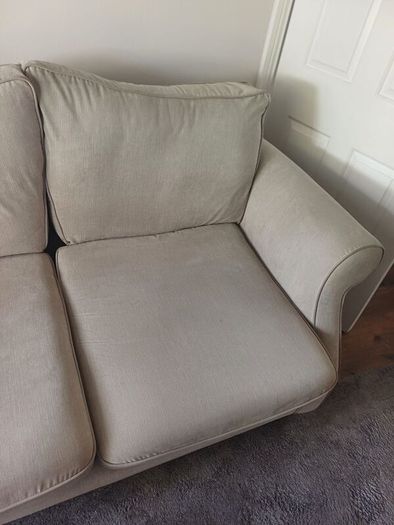 Beige Fabric 3 Seater Sofa