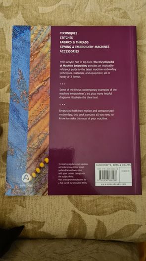 The Encyclopedia Of Machine Embroidery By Val Holmes. Large Volume Paperback Book In Very Good Condition.