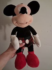 Mickey Mouse plush toy in tartan shorts