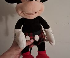 Mickey Mouse plush toy in tartan shorts