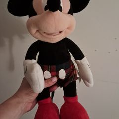 Mickey Mouse plush toy in tartan shorts