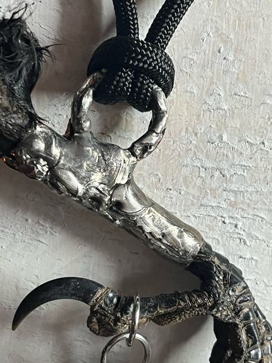 Raven Claw Soldered with Chevron Dream Amethyst Crystal Oddity Talisman Witchy Spiritual Shaman