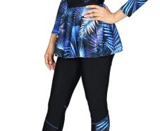 Brand New Musuly Burkini Full-Body Swimsuit in Black and Blue