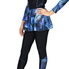 Brand New Musuly Burkini Full-Body Swimsuit in Black and Blue