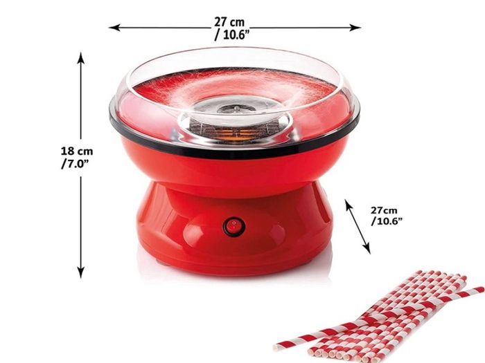Cotton Candy Floss Maker| 500W Red Colour | Candy Floss Retro Style Machine| Non Stick Bowl for Birthdays Parties Celebrations| Quick and Simple to Use (FREE POSTAGE)