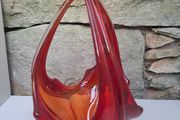 Vintage Murano Vase Red and orange