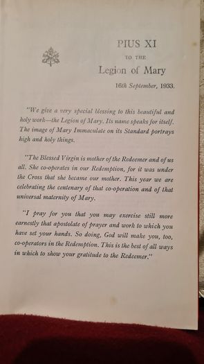 Legion Of Mary Official Handbook. Hardback In Very Good Condition.