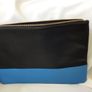 Medium Size  Fashionable Black and Blue Moss Copenhagen Twotone Leather Clutch Bag Image 4
