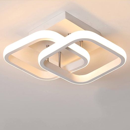 NEW SALE | Ceiling Light Square Modern LED Aluminum White Black Small Ceiling Lamp for Entrance Hallway Office Bedroom Kitchen Ceiling Lights Living Room 22W Warm White Light