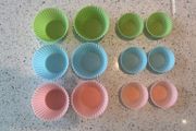 Silicone cupcake / fairy bun mould cases - 6 regular &amp; 6 mini