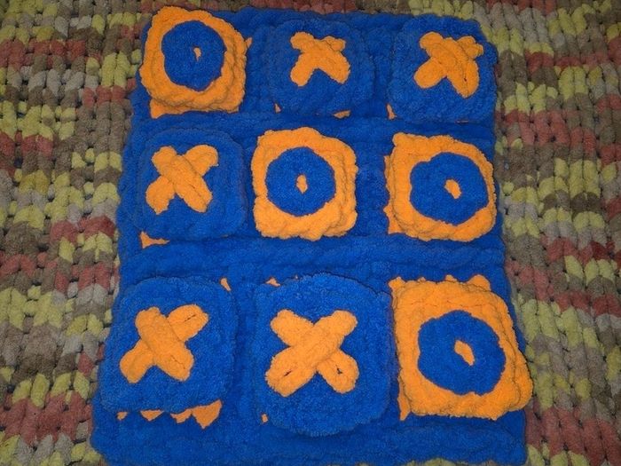 Chunky Knit Tic Tac Toe Game | Sensory Play Mat, Kids Gift | Handmade Soft Play