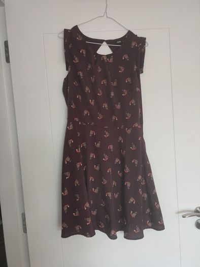 deep purple fox print dress