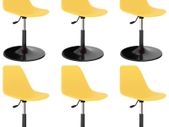 Swivel Dining Chairs 6 pcs Yellow PP