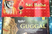 Natural Incense cups with charcoal and frankincense resin holder included Sai Baba Guggal blends