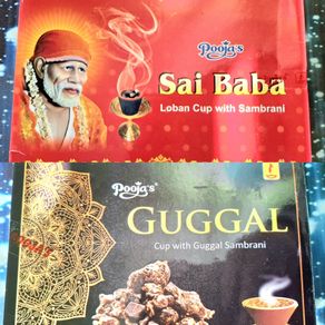 Natural Incense cups with charcoal and frankincense resin holder included Sai Baba Guggal blends