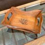 Vintage Mid Century Decorative Wooden Tray Bread Basket Serviette Holder Image 3
