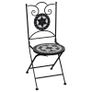 3 Piece Mosaic Bistro Set Ceramic Tile Black and White Image 4