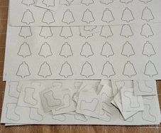 Small Christmas Kraft Stickers Stocking, Tree, Bell