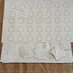 Small Christmas Kraft Stickers Stocking, Tree, Bell