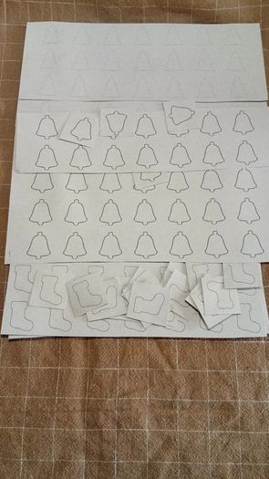 Small Christmas Kraft Stickers Stocking, Tree, Bell