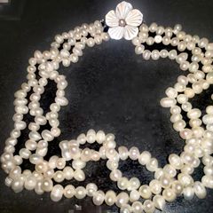 Handmade fresh water pearl 3 strand necklace