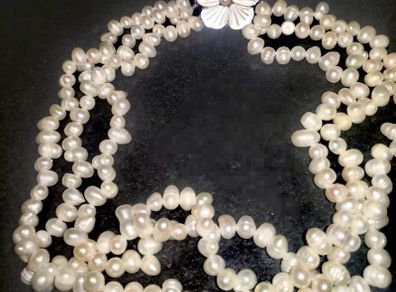 Handmade fresh water pearl 3 strand necklace