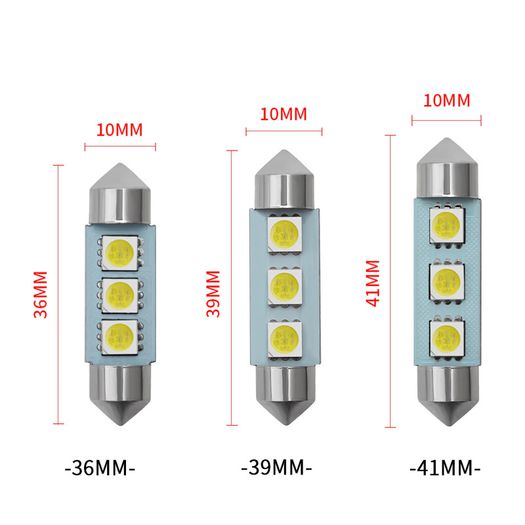 C5W 5050 3 Smd 36mm 39mm 41mm White Car Door Led 12V Festoon Interior Dome Door Light Free Light Lamp Turn Signal Bulb
