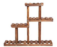 Carbonized Wood Plant Stand Multi Tier Succulent Rack Mini Desktop Plant Holder for Outdoor Balcony Garden