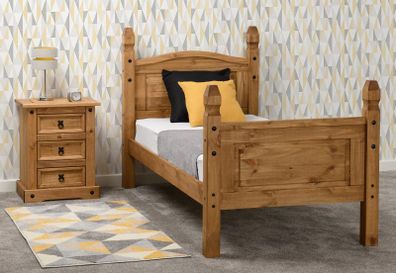 Corona 3' Bed High Foot End in Distressed Waxed Pine