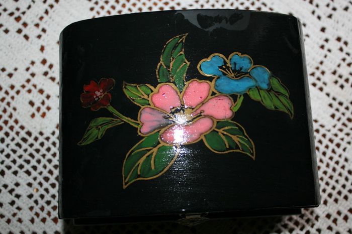 Wooden box hand painted